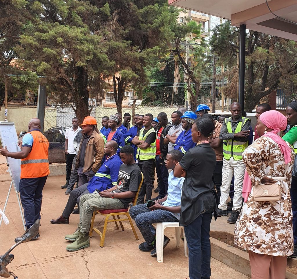 An instructor takes the team through an interactive lesson on first aid practices